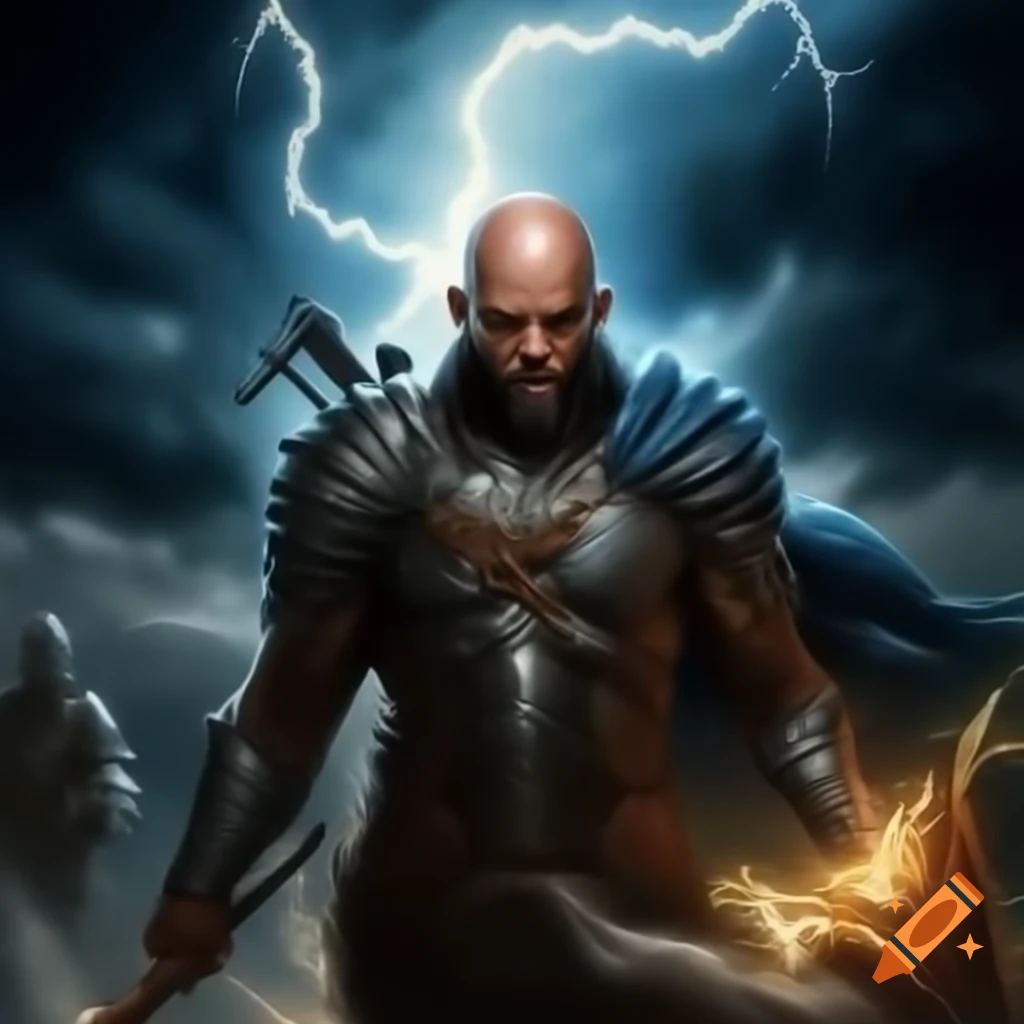Warrior in thunder and lightning from Baldur's Gate 3