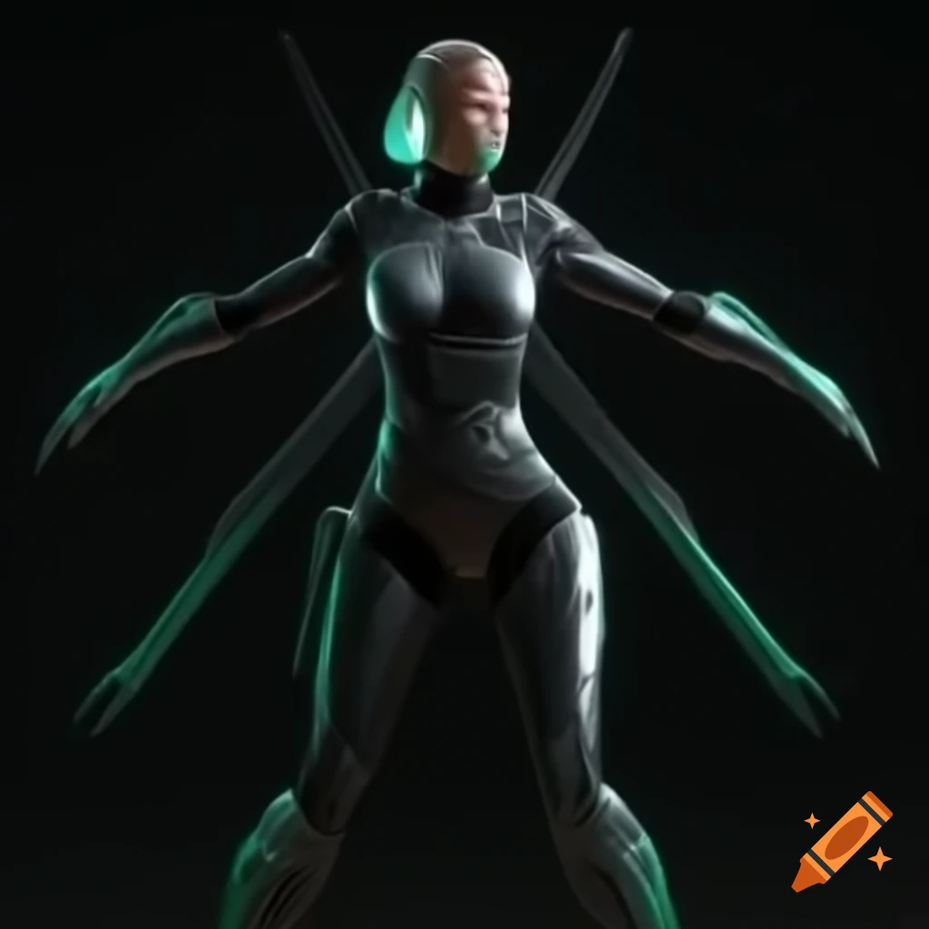 Full-body depiction of Blanche Sitznski, tall muscular woman with square jaw and powerful build