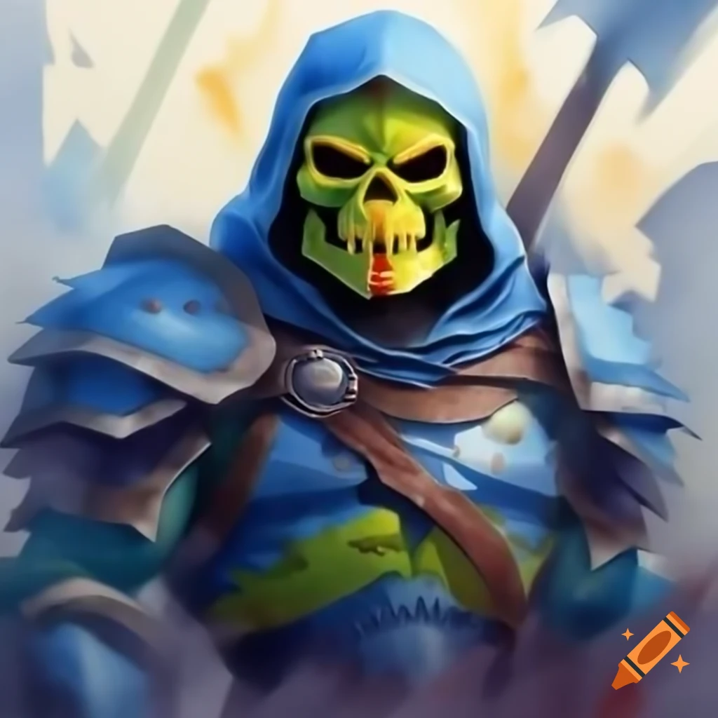 Skeletor character in battle armor