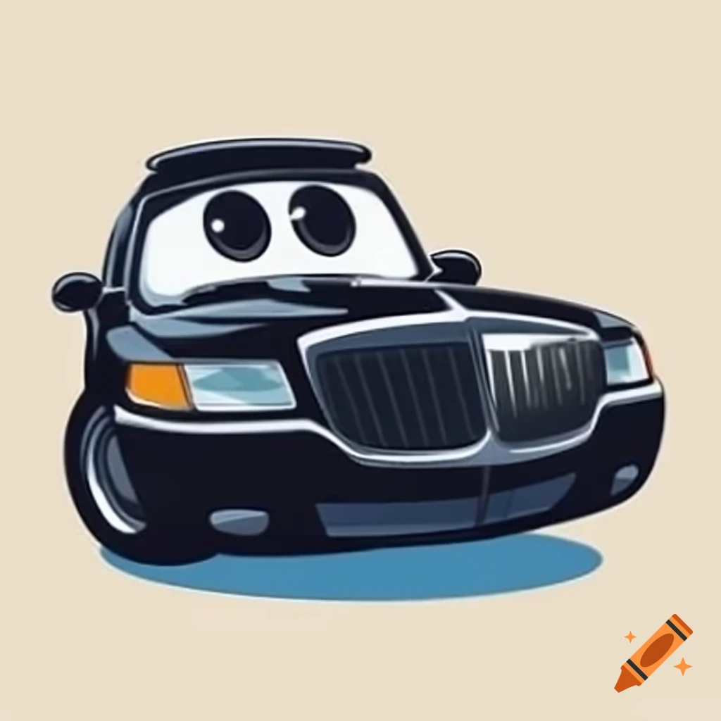Mascot illustration of a smiling black limousine