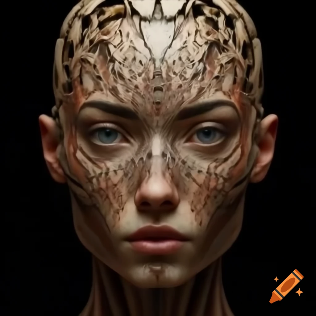 Highly detailed abstract liquefied human figure