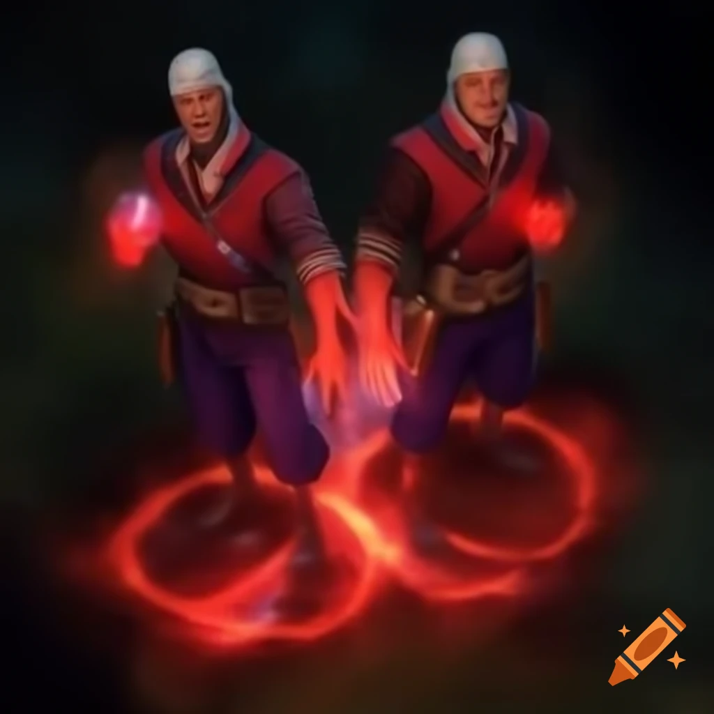 High definition scene of red and white clad wizard pilots using plasma