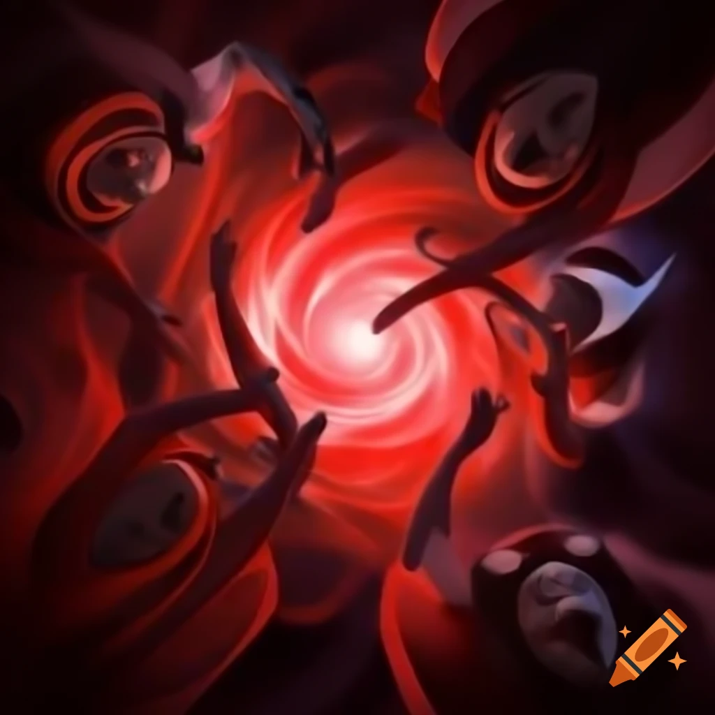 Wide-angle scene of wizards in red and white battling with plasma vortex spells