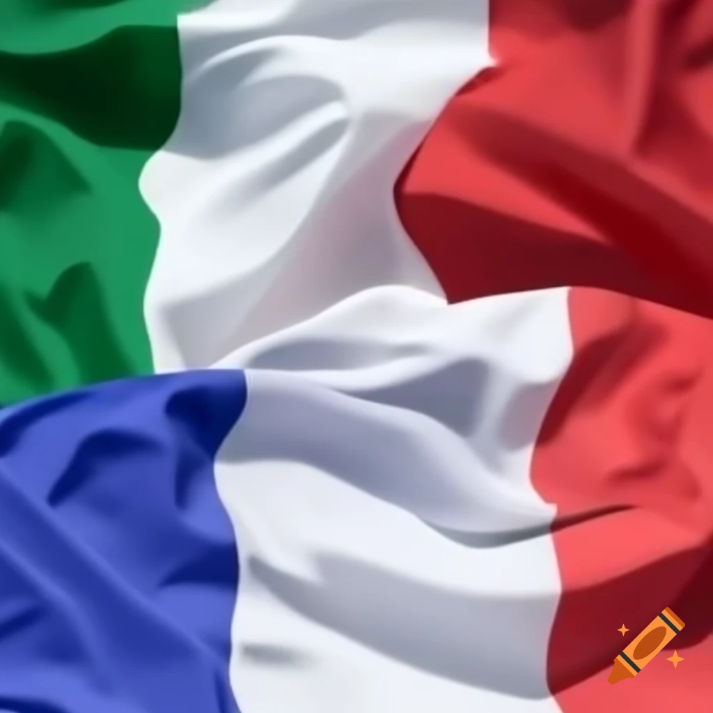 Merged Italian and French flags design