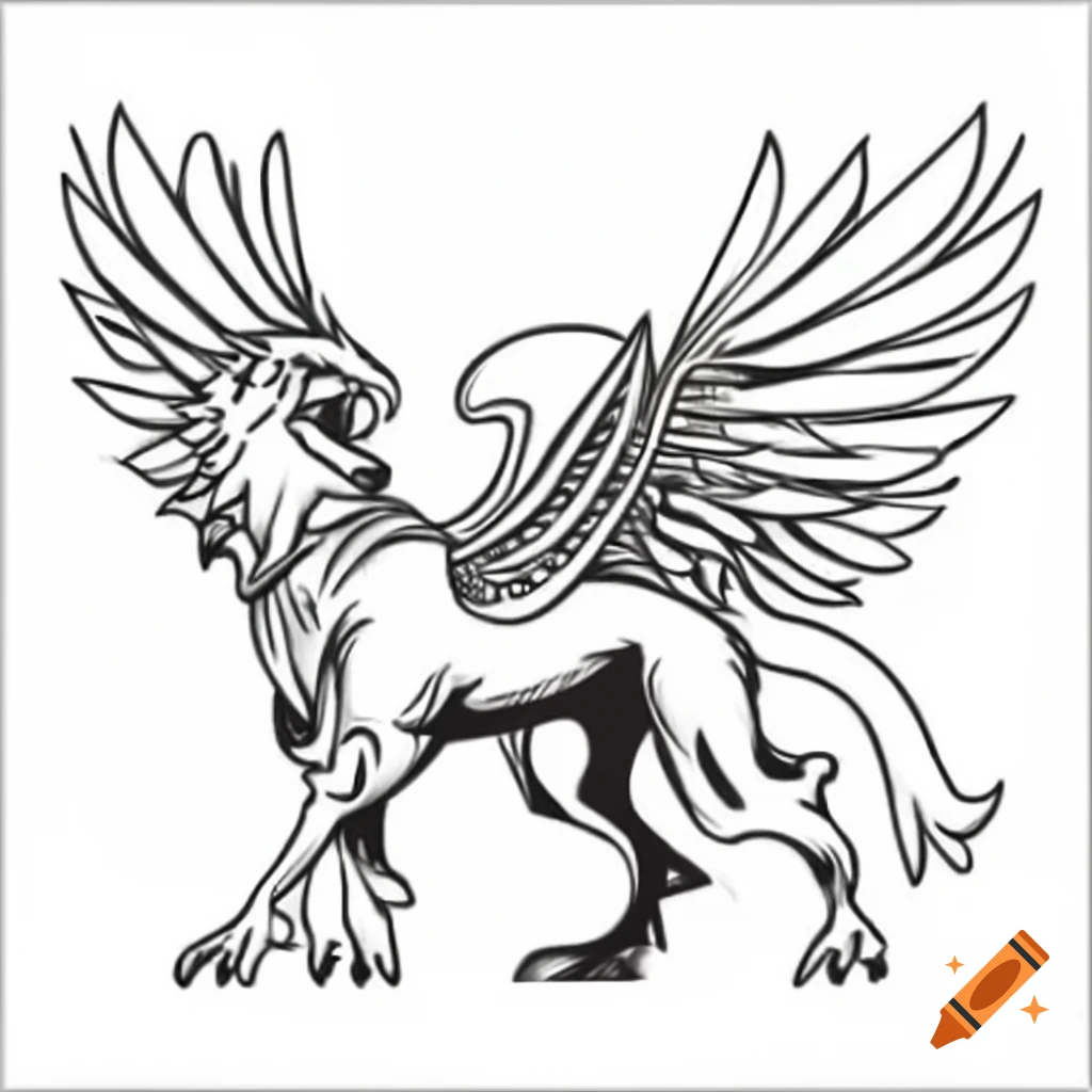 Medieval renaissance griffin illustration