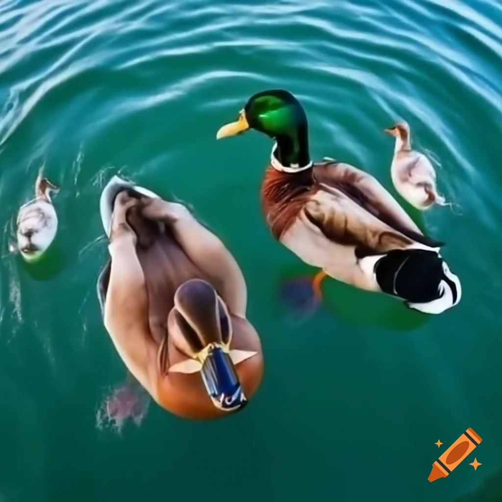 Two ducks swimming in water