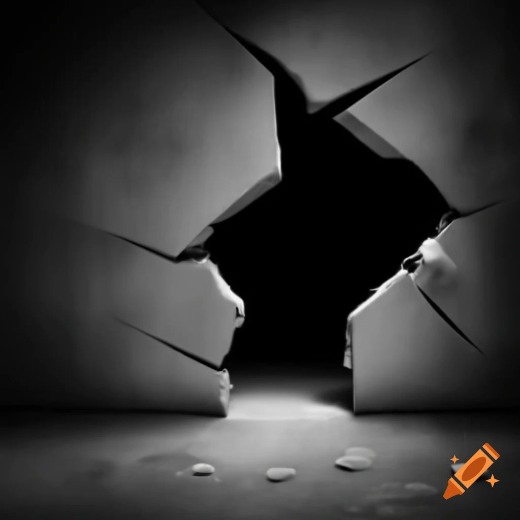 Broken wall symbolizing destruction of false beliefs
