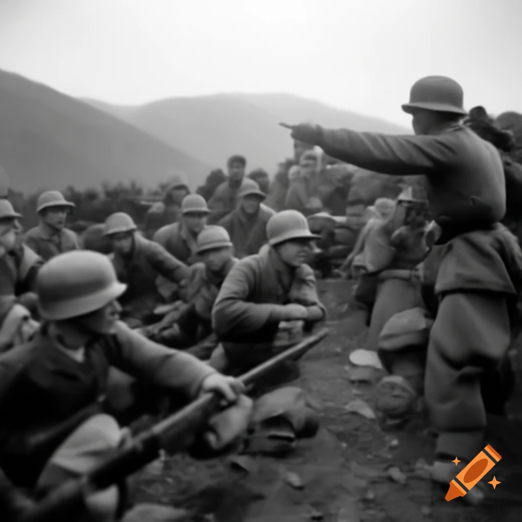 World War 1 soldiers engaged in battle in mountainous terrain