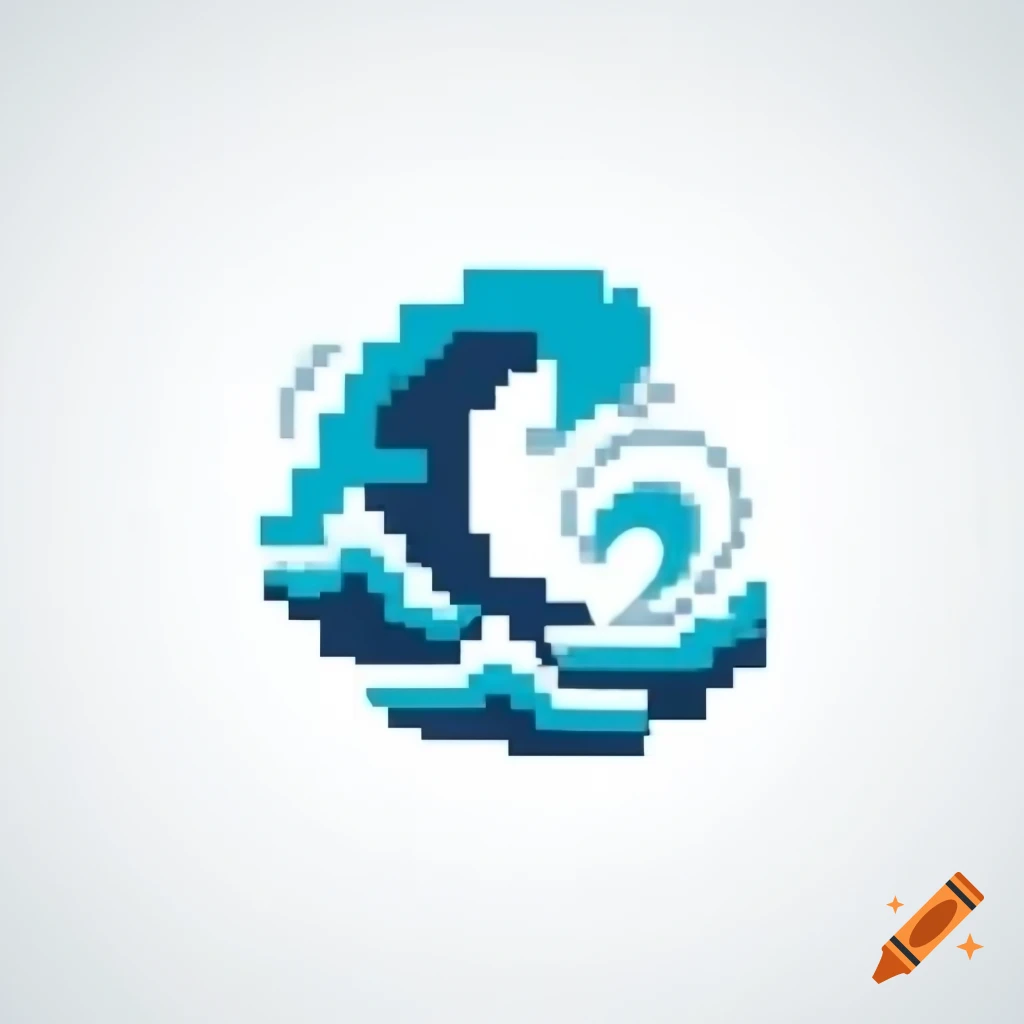 Tsunami logo in pixel art style