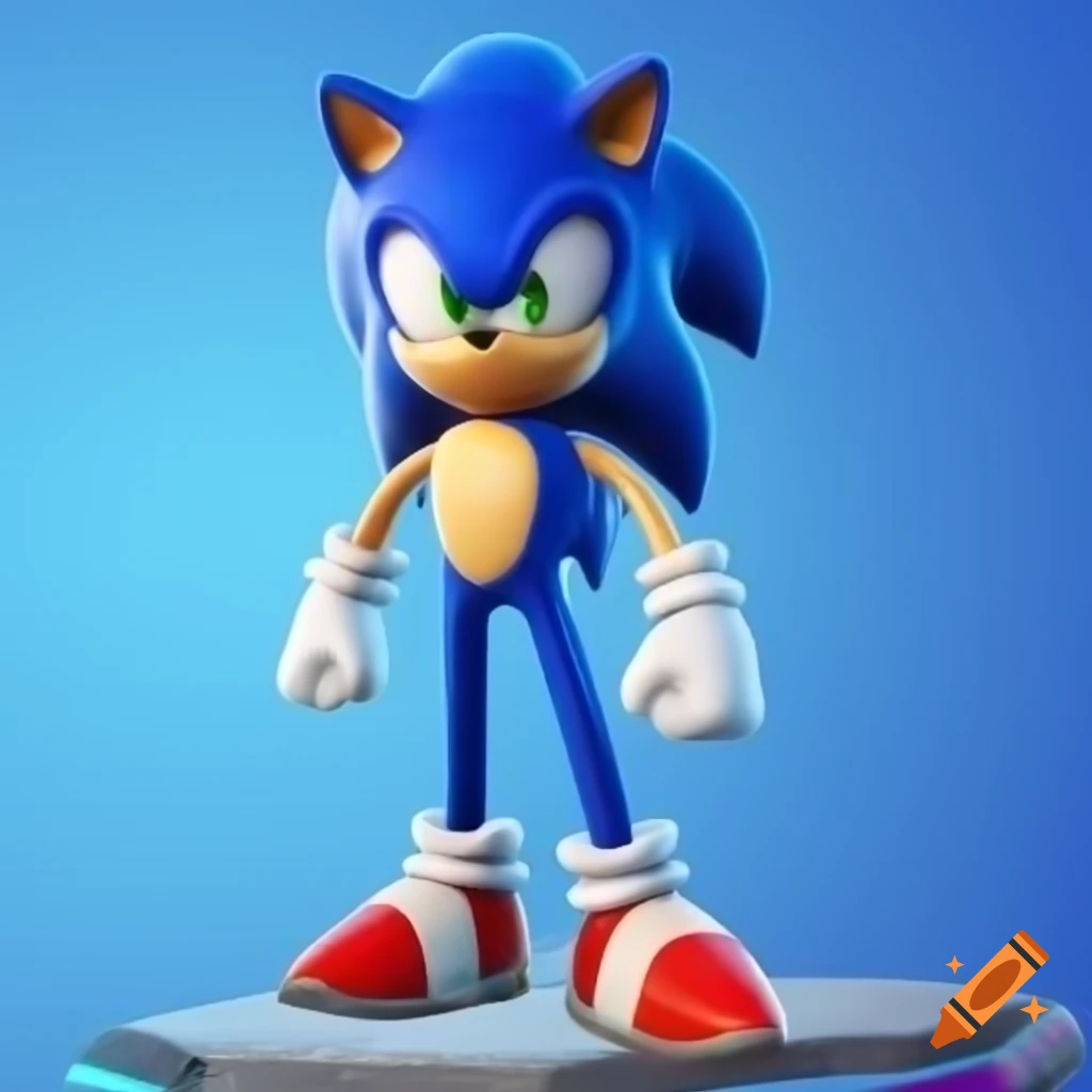Sonic the Hedgehog skin in Fortnite on white background