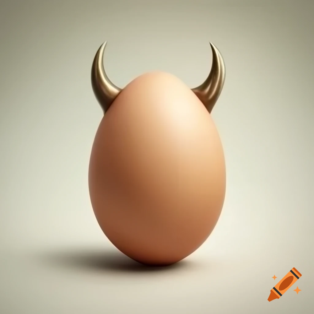 Egg with two horns, abstract design