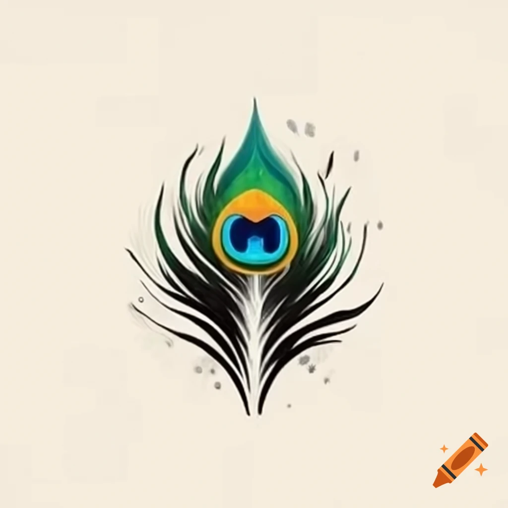 Multicolored peacock feather logo with gritty urban post-apocalyptic theme