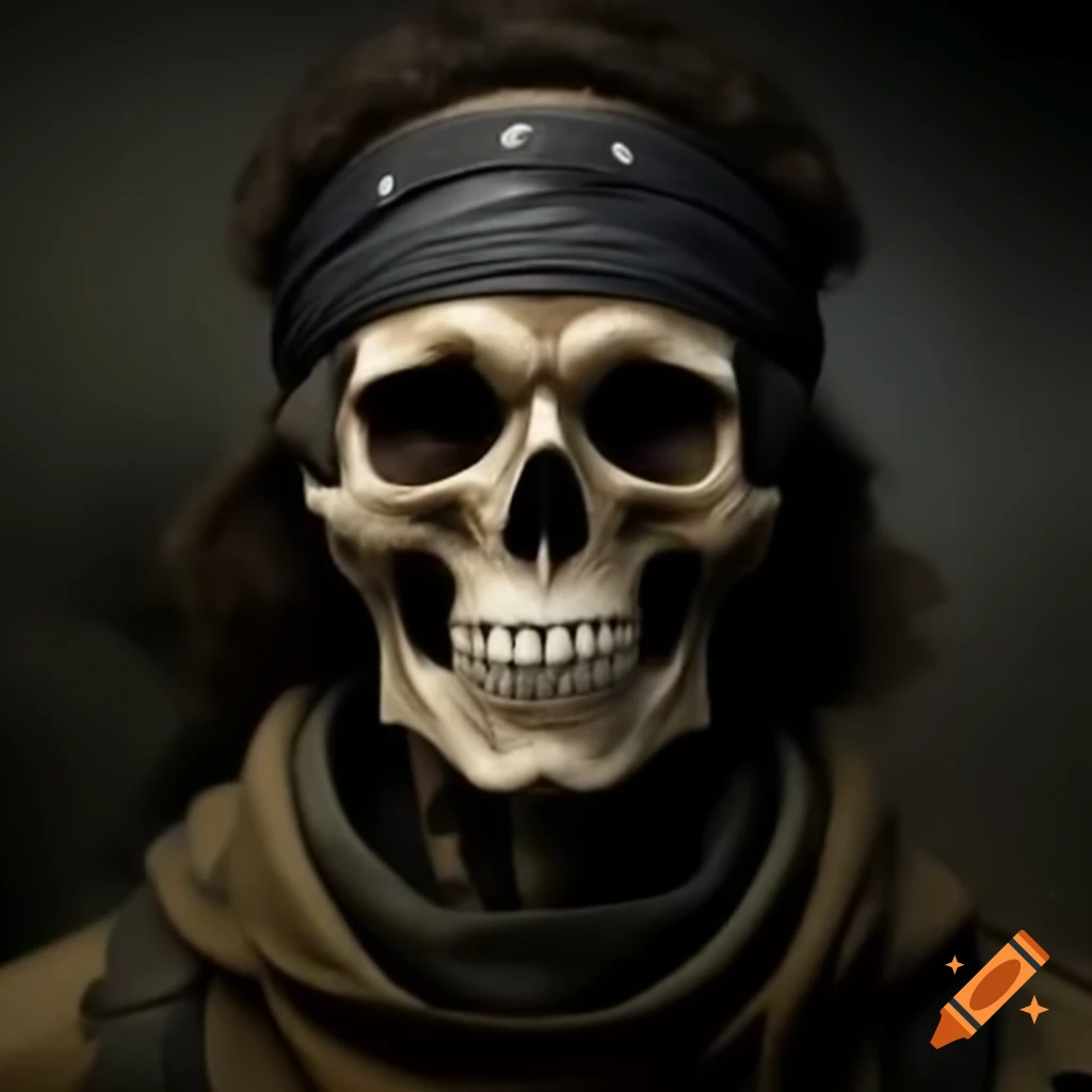 Skeleton in headband representing Special Forces