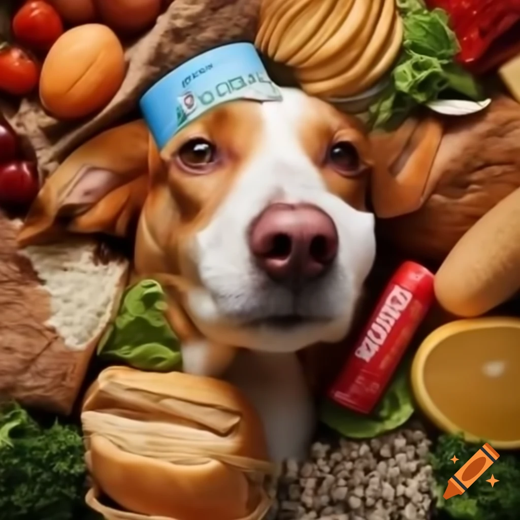 Dog food labels featuring Donald Trump's face