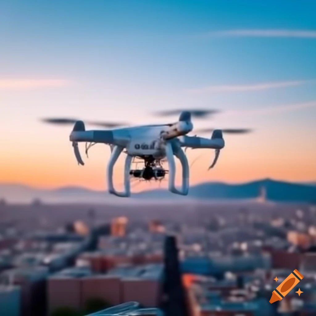 Drone capturing aerial photos of Barcelona
