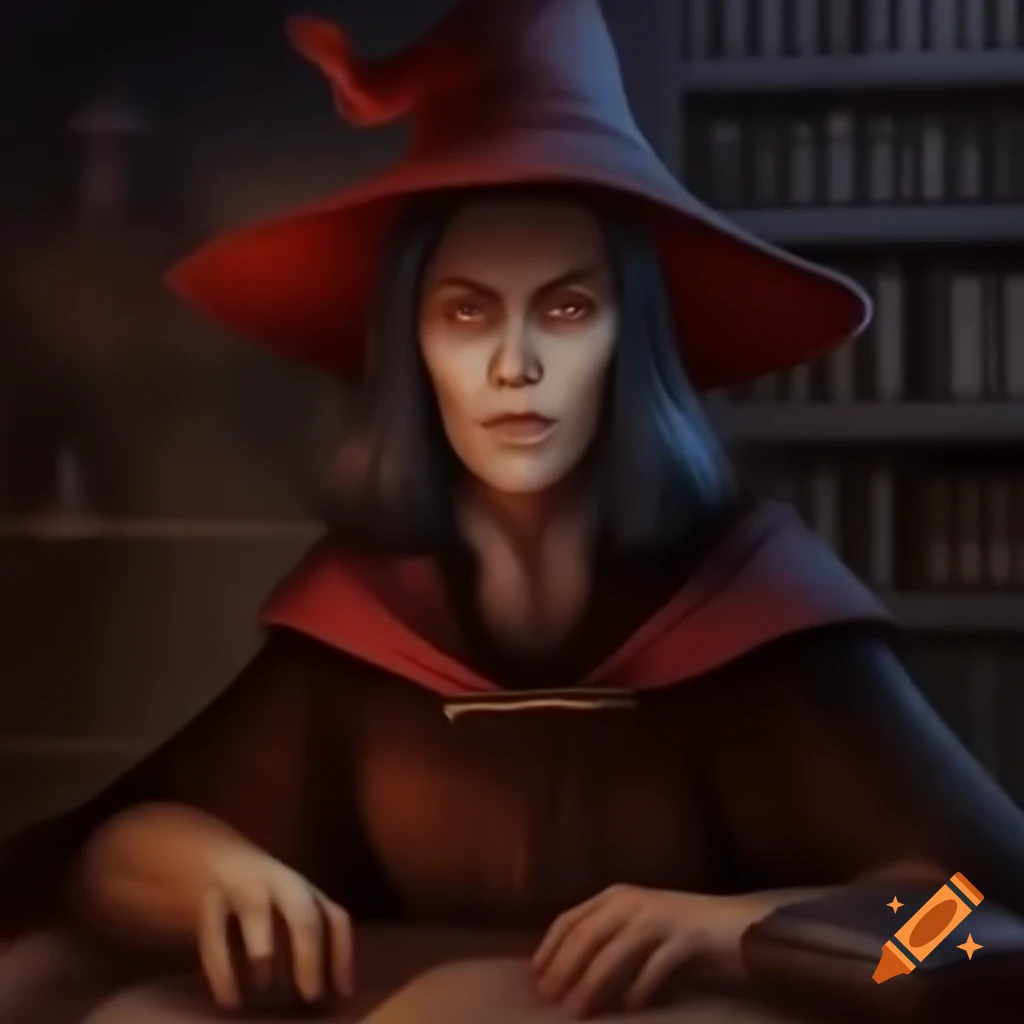 Stern wizard character named Odetta, former librarian
