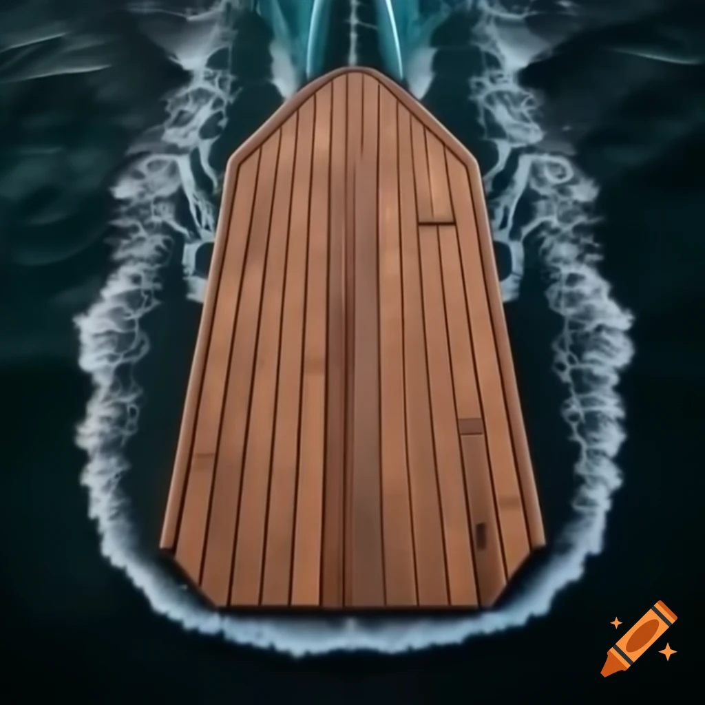 Boat deck with random pattern on the stern
