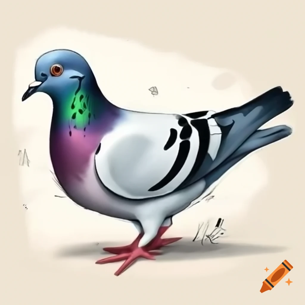 Simple drawing of a pigeon