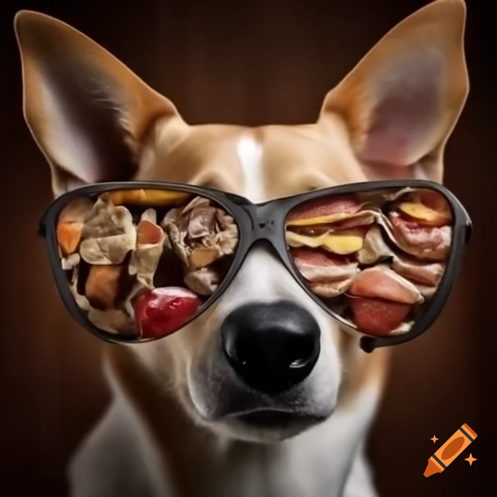 Dog food labels featuring a caricature of a political figure