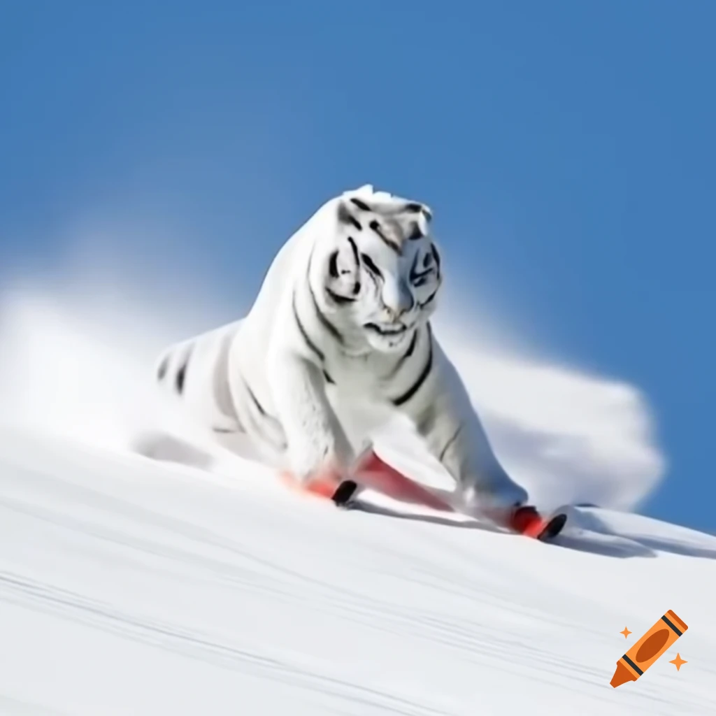White tiger in a snowy landscape