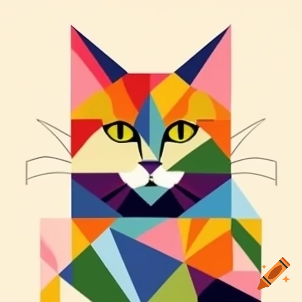 Geometric design featuring a cat