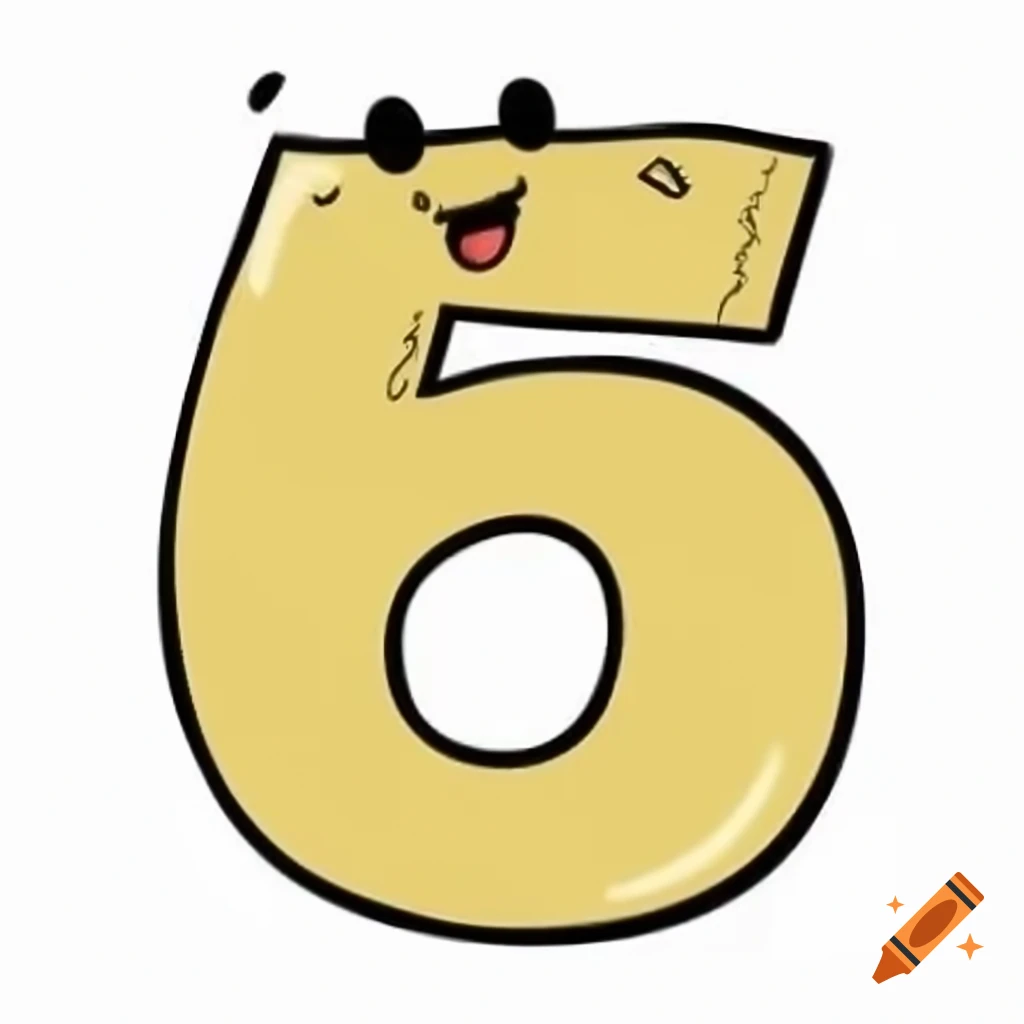 Cartoon representation of the number nine on craiyon
