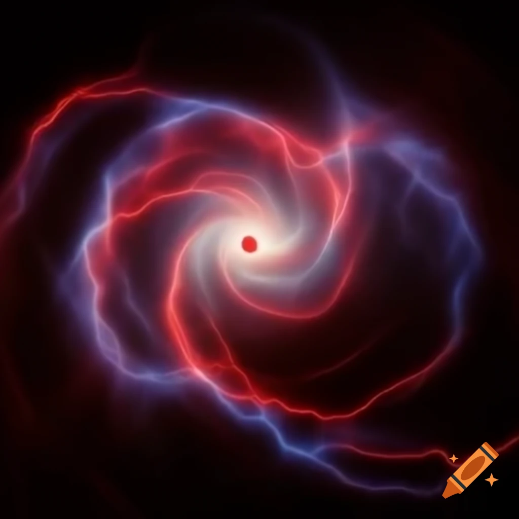 Two red-clad wizards in battle using lightning vortexes