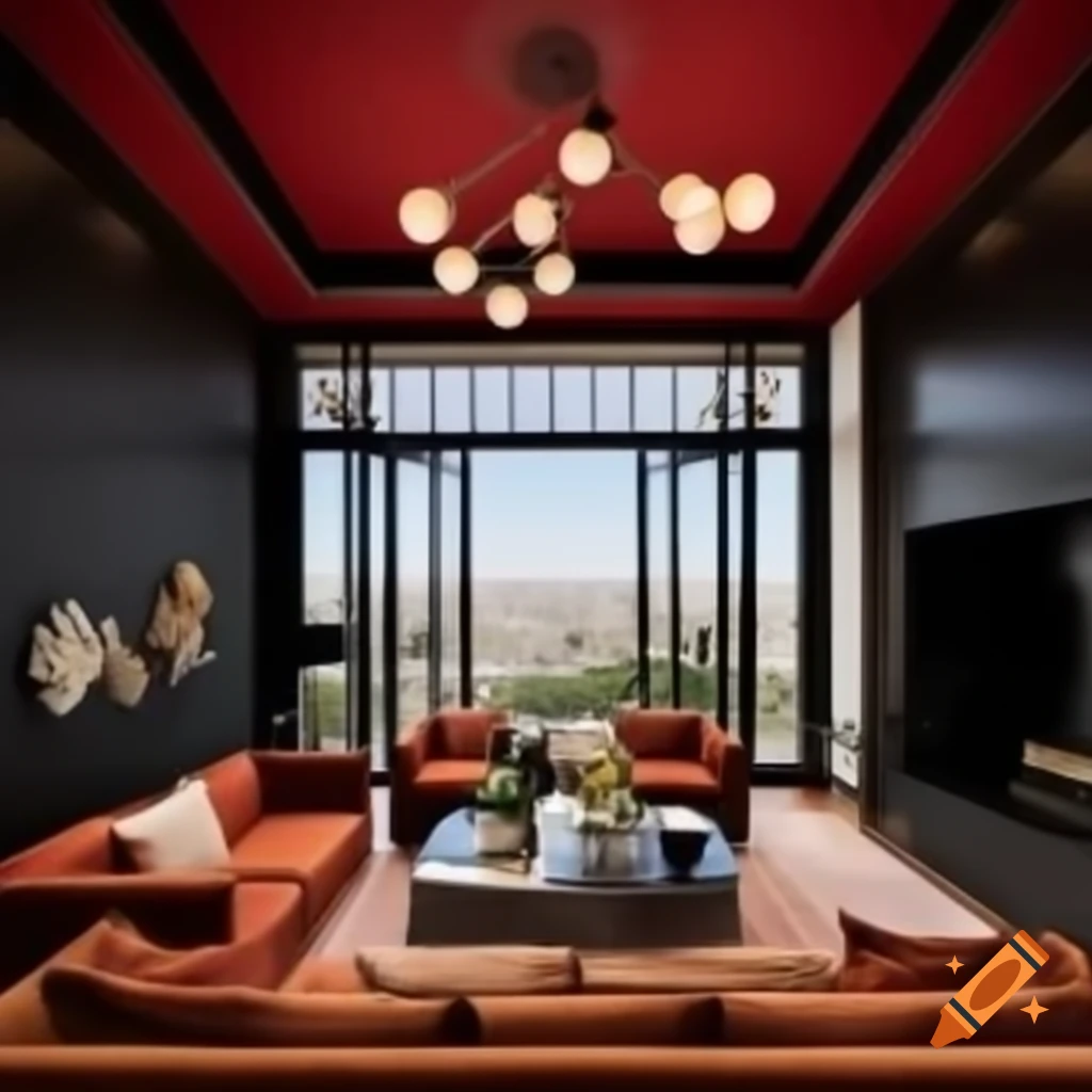 Luxurious minimalist room with elegant decor and multifunctional sofa