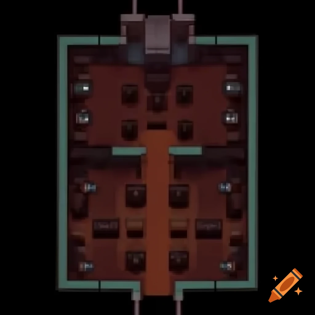 2D pixel art map of an eerie hotel bar with dark colors