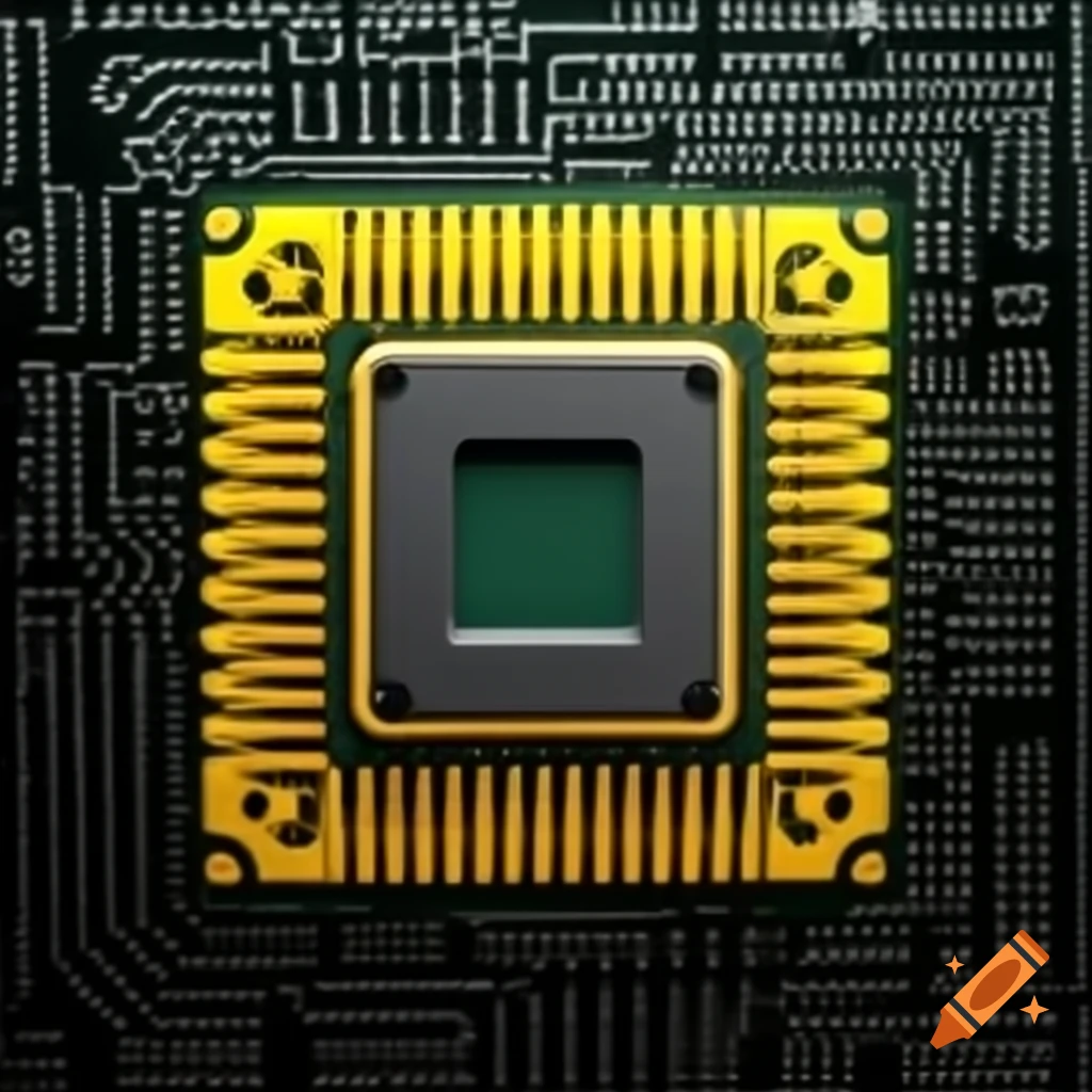 Top view of a yellow CPU