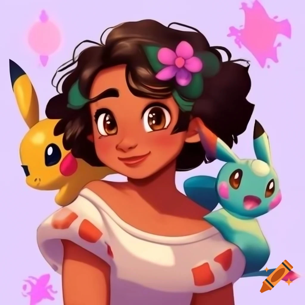 Mirabel from Encanto alongside Pokémon characters