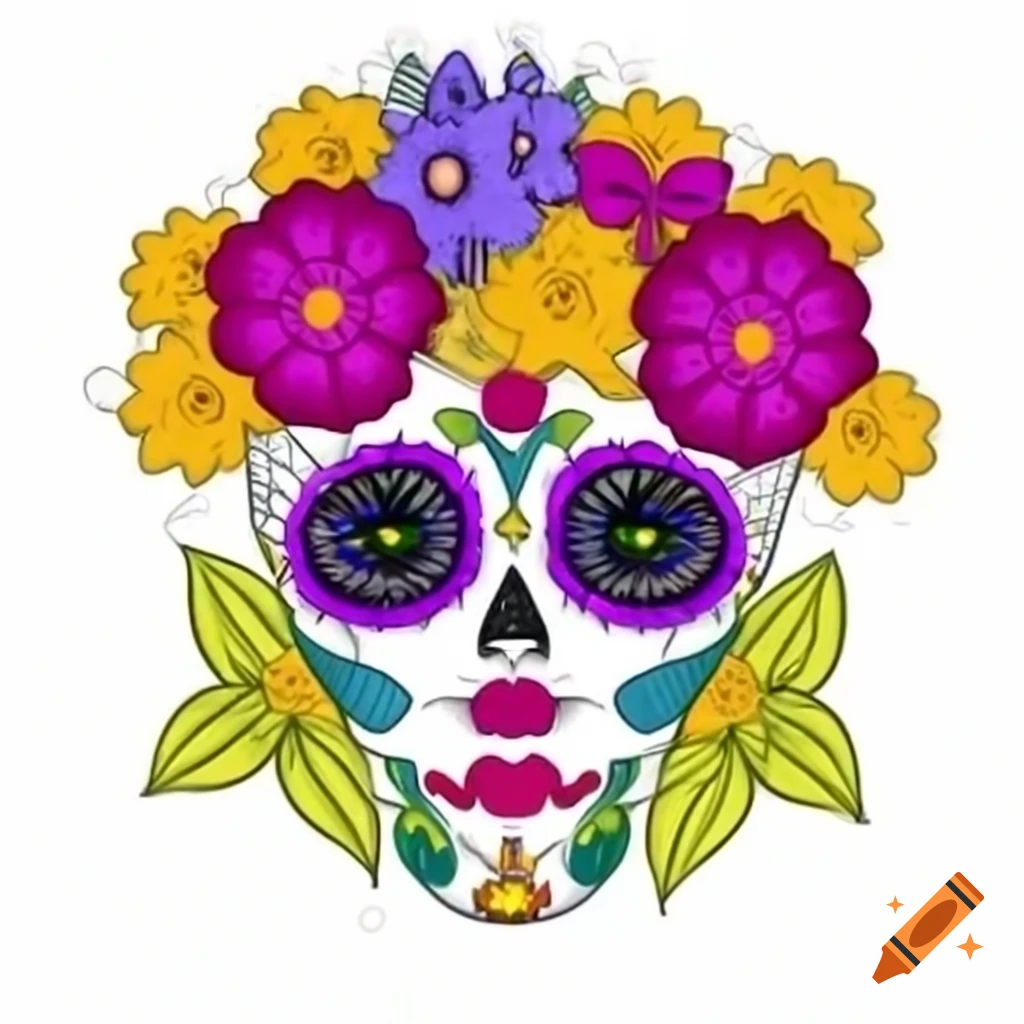 Catrina adorned with flowers, named Guenard