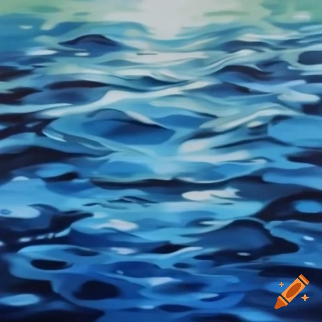 Oil painting showcasing the beauty of water