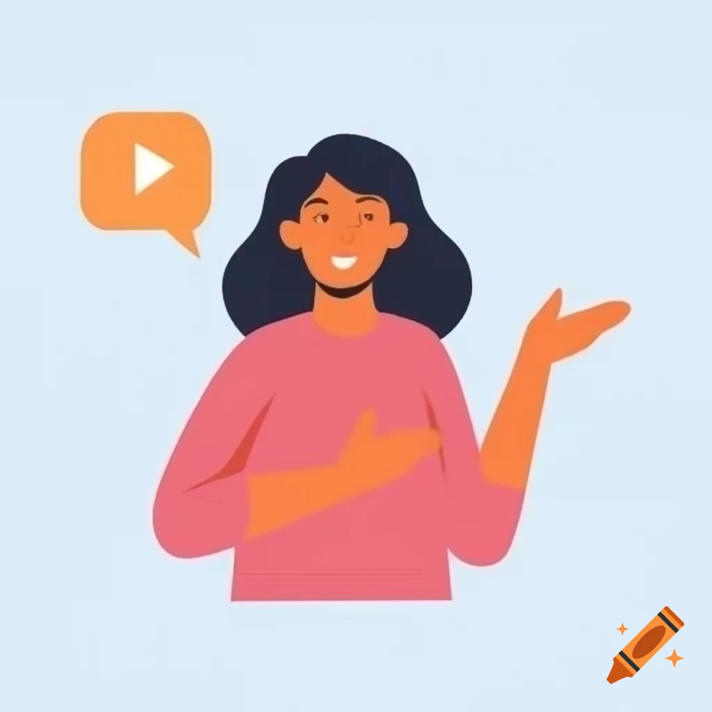 Vector illustration of a woman explaining something