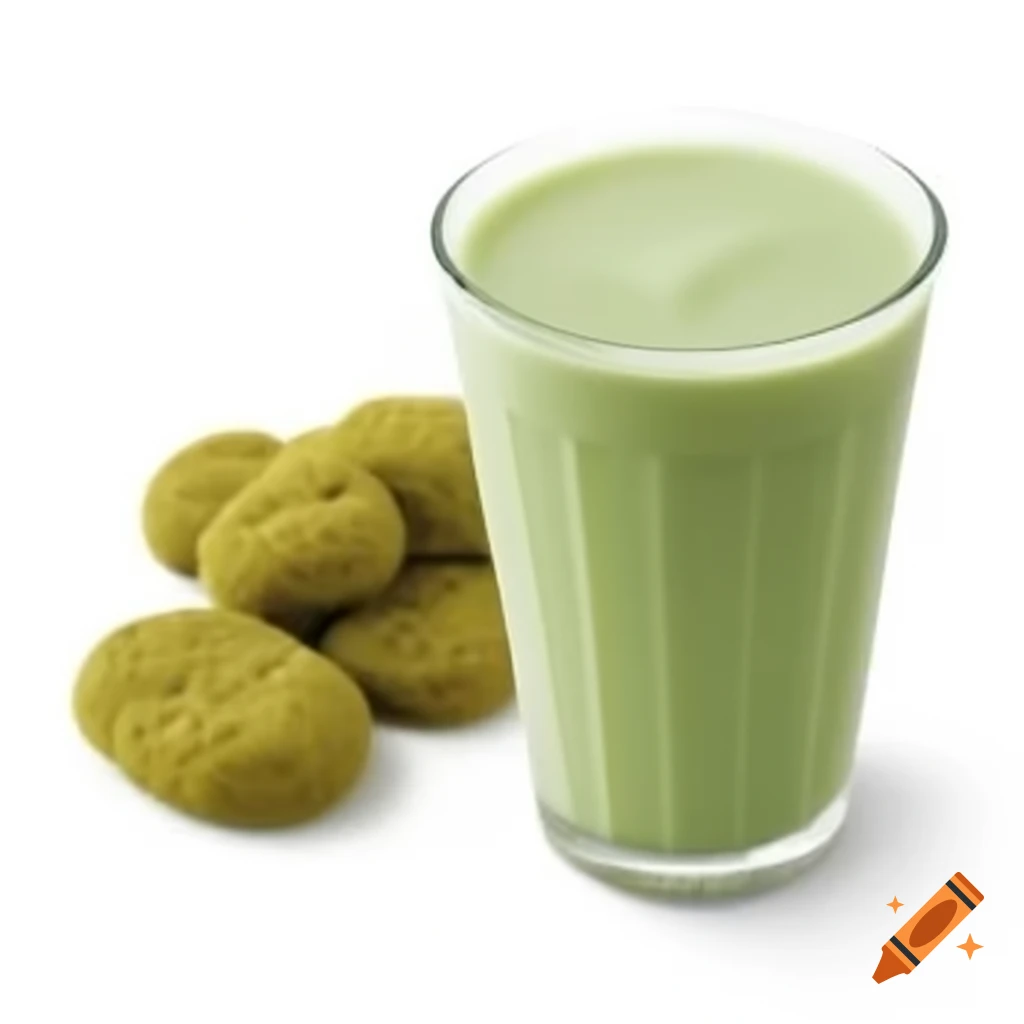 Kamote shake served with green monggo nuggets