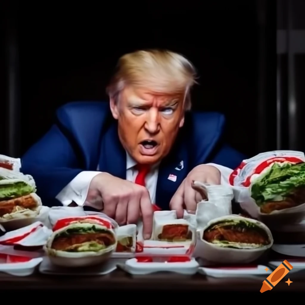 Dog food labels featuring Donald Trump's image