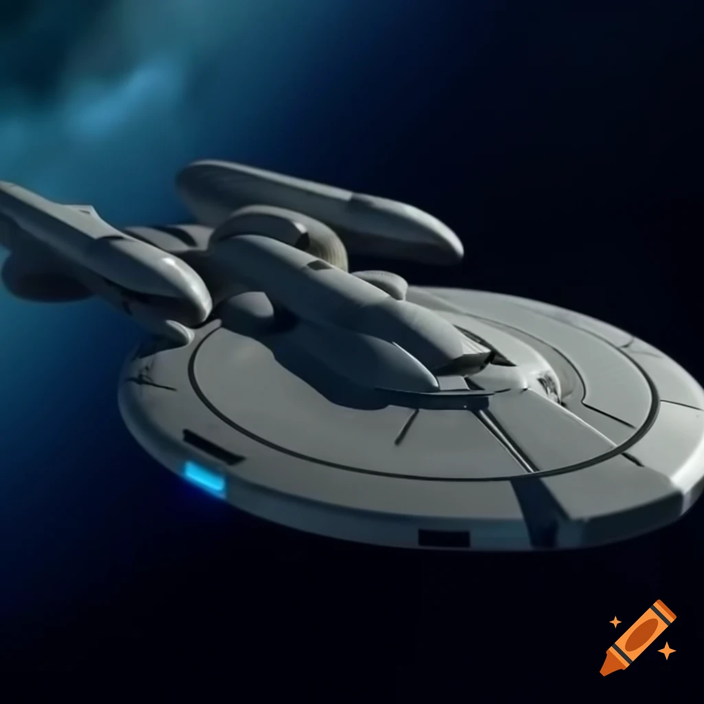 Futuristic starship design in space