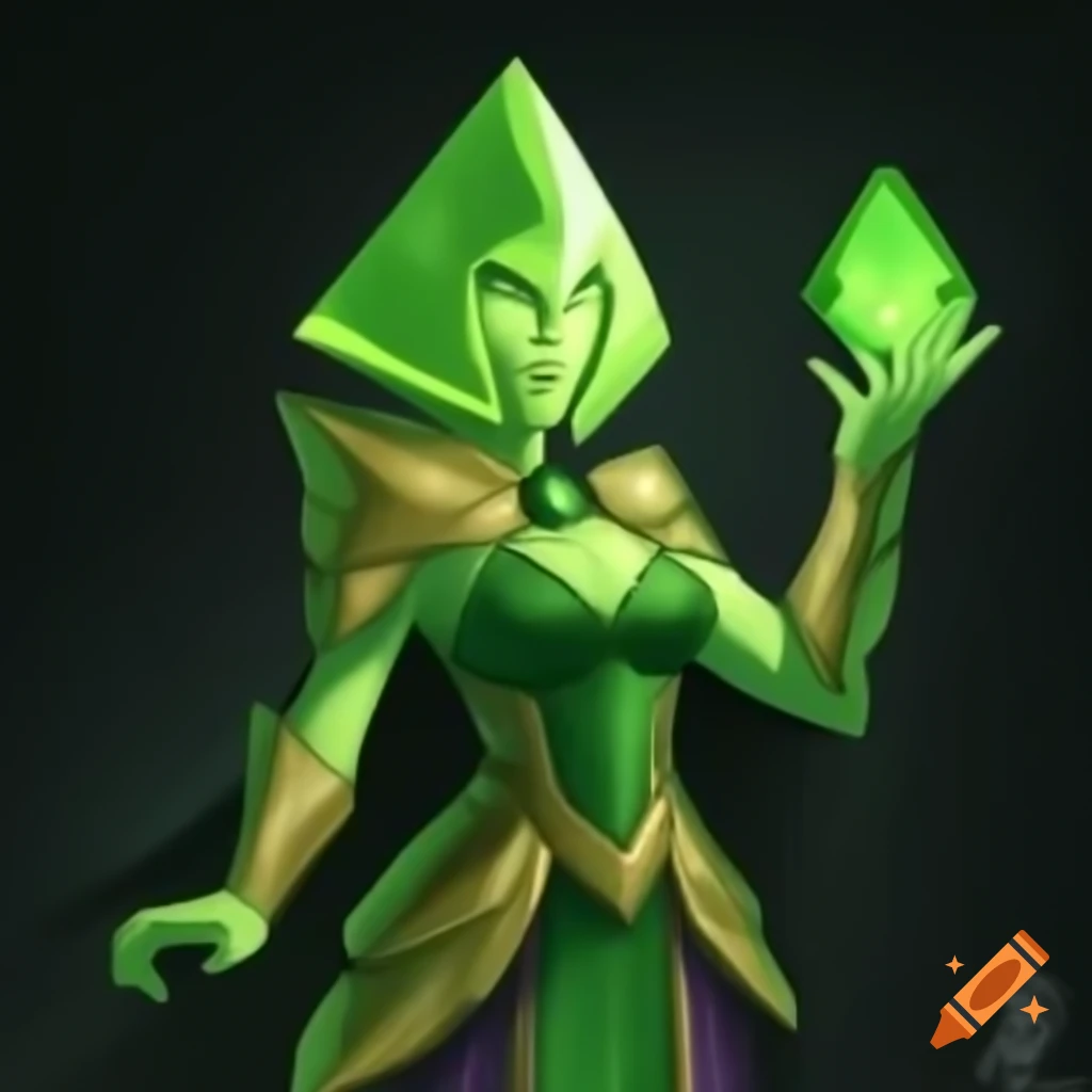Peridot the eldritch sorceress character from god of war on craiyon