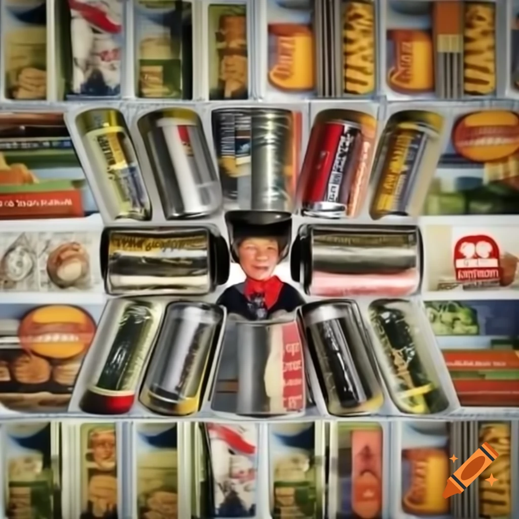 Magazine ad design showcasing cans of dog food with Donald Trump's image