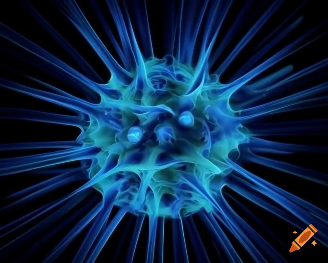 Hyperrealistic 3D render of genetics under an electron microscope