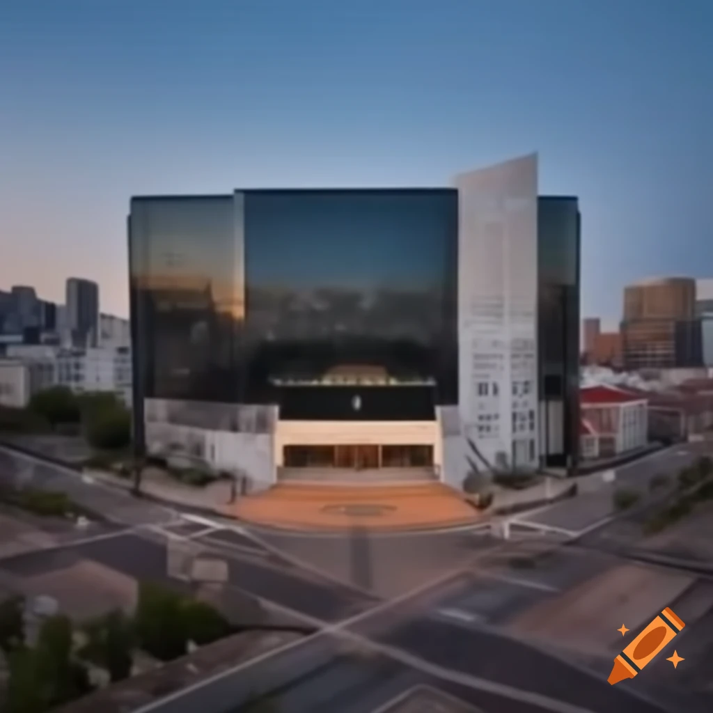 Large K-pop entertainment building in South Korea with "Univie Entertainment" logo