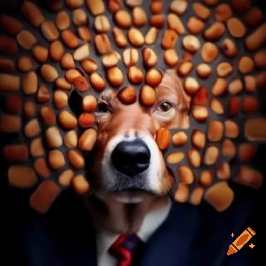 Dog food labels featuring Donald Trump's face