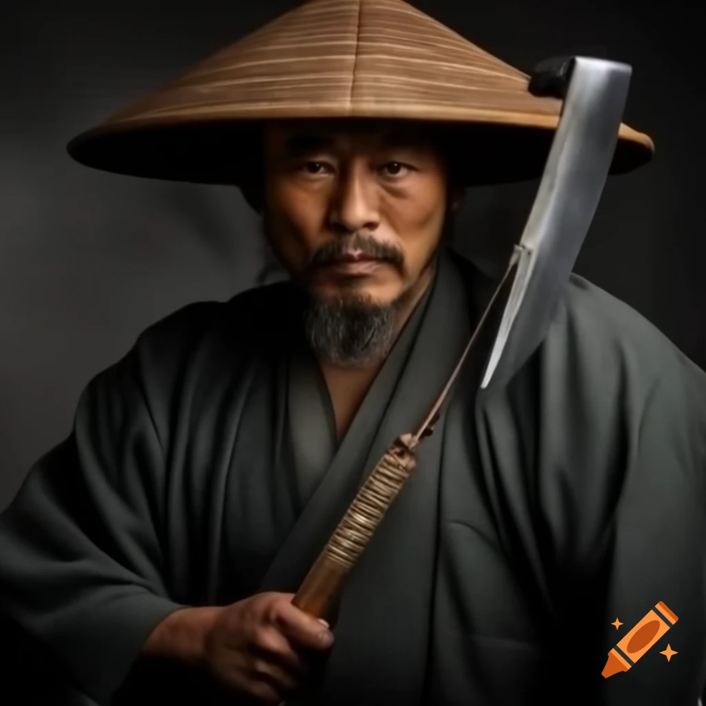 Japanese man holding an axe