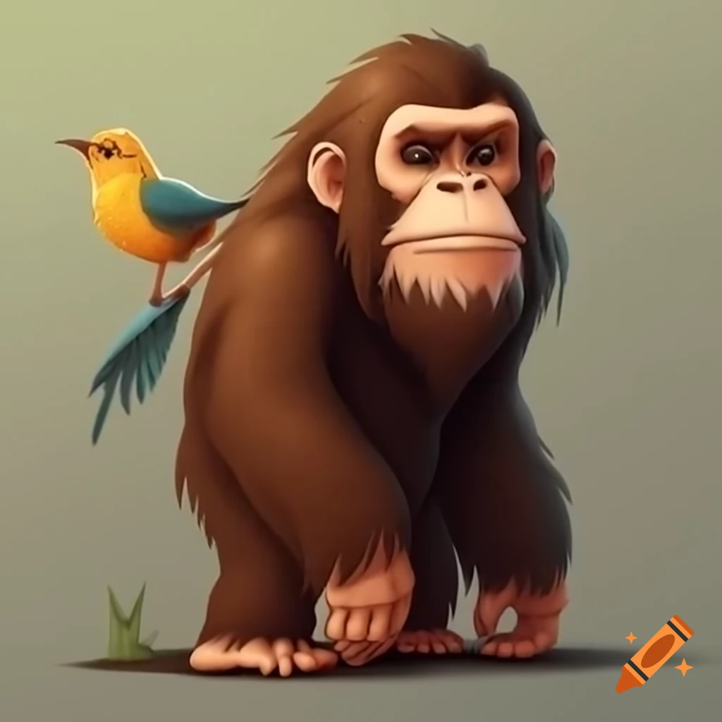 Bigfoot making a playful gesture