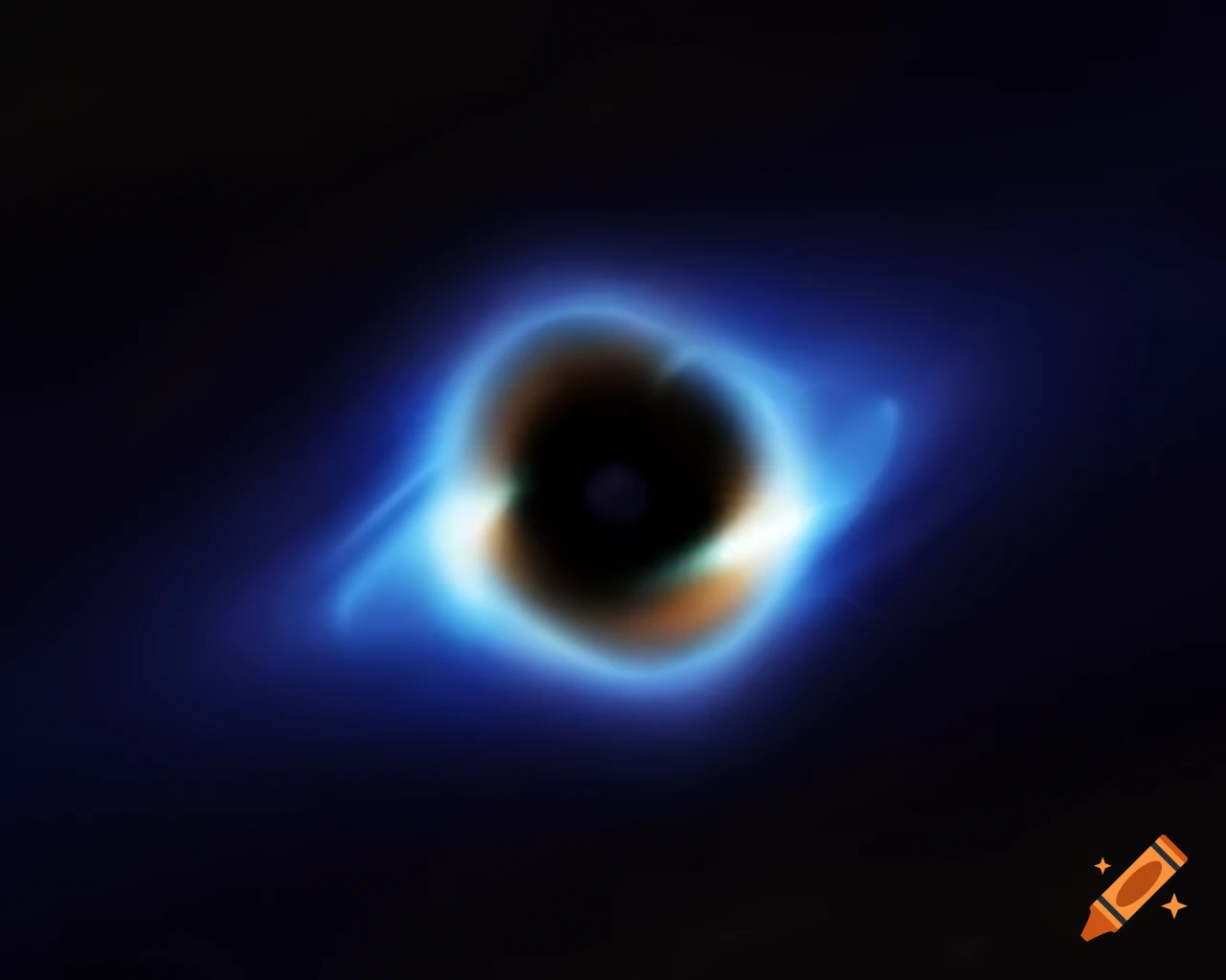 Realistic space art of a black hole surrounded by stars