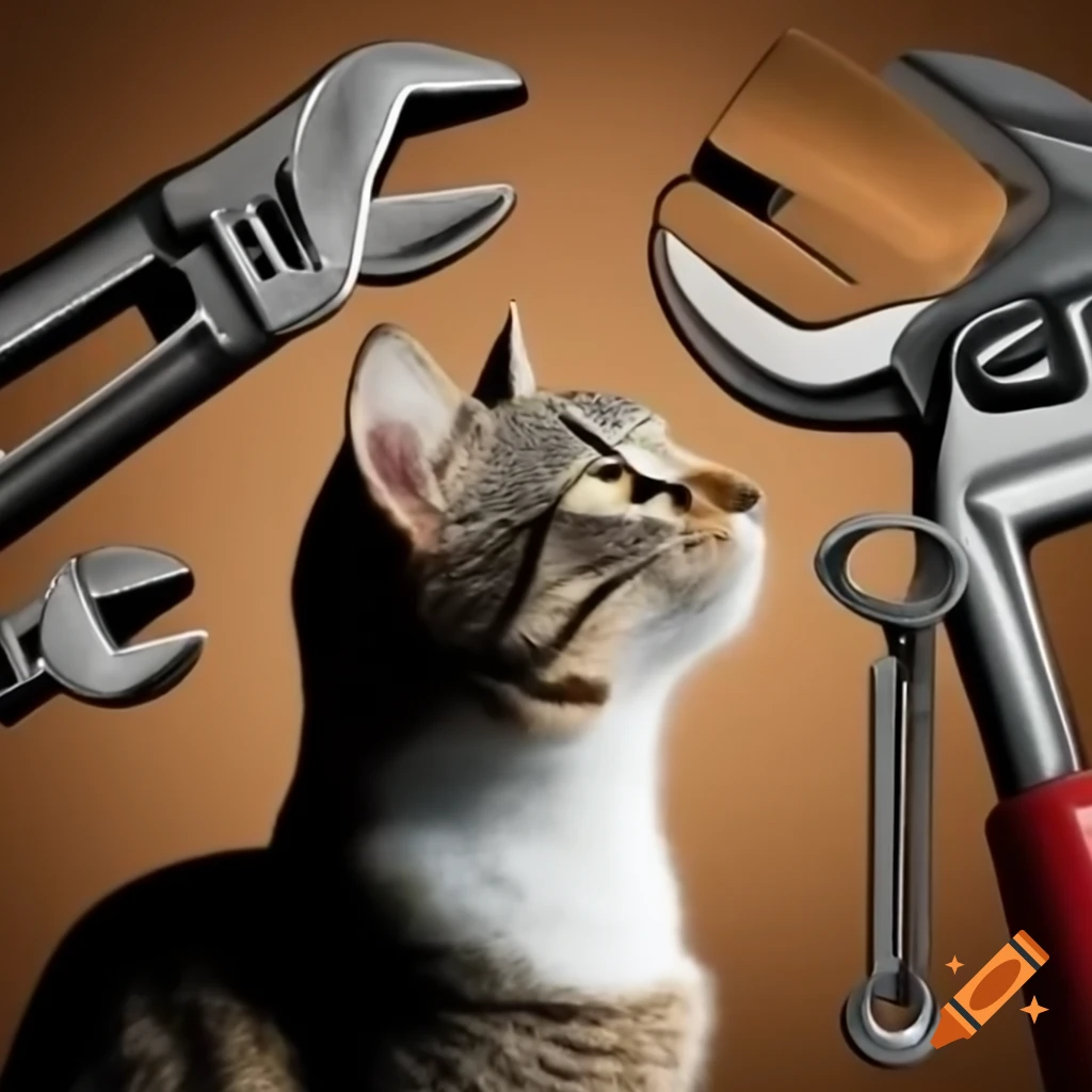Cat sitting near wrenches, profile image