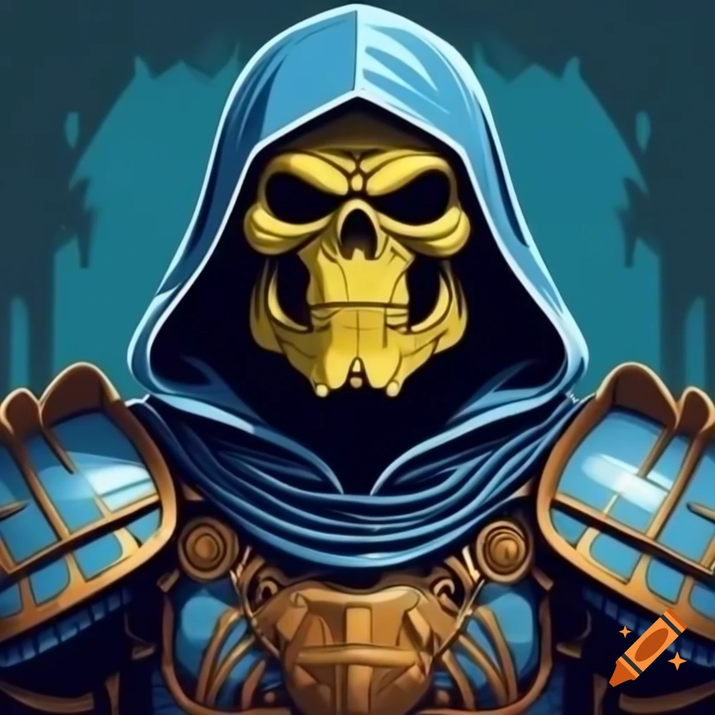 Skeletor character in battle armor