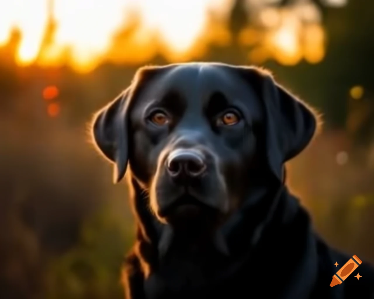 Realistic nature photography of a black Labrador Retriever