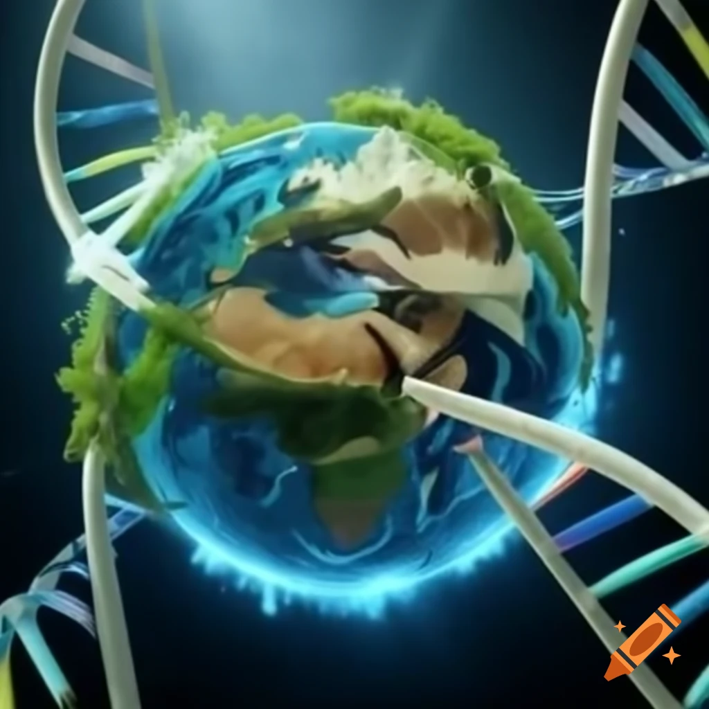 DNA structure wrapping around the Earth