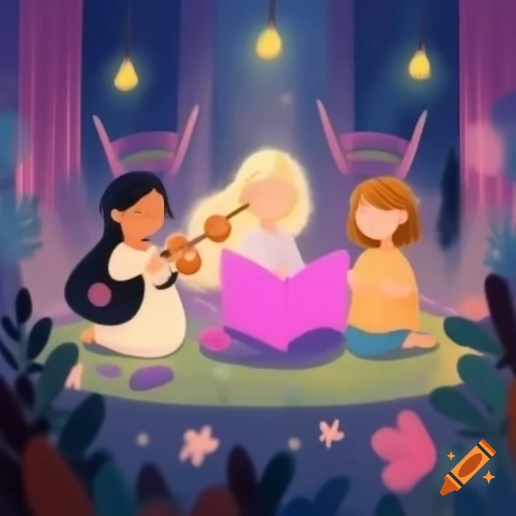 Peaceful musical performance scene